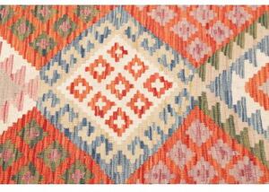 Tappeto Kilim Geometrico Arancione Multicolore 103x195 Cm