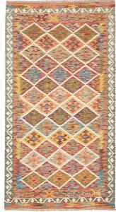 Tappeto Kilim Geometrico Arancione Beige 107x199 Cm