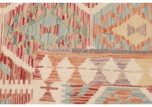 Tappeto Kilim Geometrico Becco Di Mattone Celeste 100x141 Cm