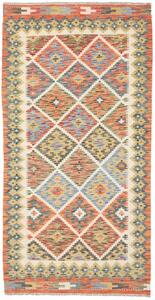Tappeto Kilim Geometrico Arancione Avorio 102x199 Cm