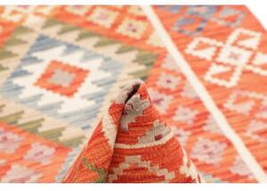 Tappeto Kilim Geometrico Arancione Beige 100x201 Cm