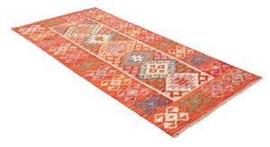 Tappeto Kilim Geometrico Rosso Multicolore 105x202 Cm