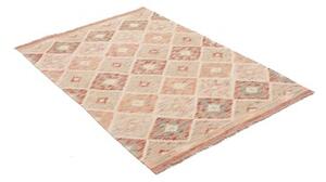 Tappeto Kilim Geometrico Beige Rosso Mattone 100x152 Cm