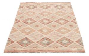 Tappeto Kilim Geometrico Beige Rosso Mattone 100x152 Cm