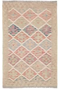 Tappeto Kilim Geometrico Beige Multicolore 97x154 Cm