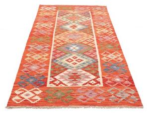 Tappeto Kilim Geometrico Rosso Multicolore 105x202 Cm