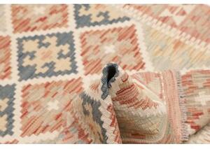 Tappeto Kilim Geometrico Rosso Mattone Blu Petrolio 103x152 Cm