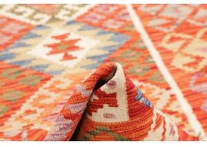 Tappeto Kilim Geometrico Rosso Multicolore 105x202 Cm
