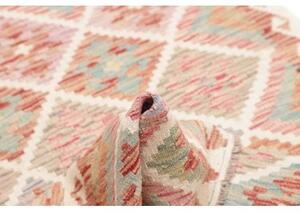 Tappeto Kilim Geometrico Avorio Rosso Mattone 100x150 Cm
