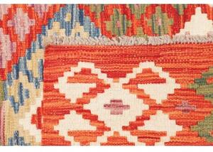 Tappeto Kilim Geometrico Rosso Multicolore 105x202 Cm