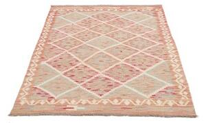 Tappeto Kilim Geometrico Rosso Mattone Bianco Crema 102x152 Cm
