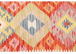 Tappeto Kilim Geometrico Arancione Multicolore 102x209 Cm