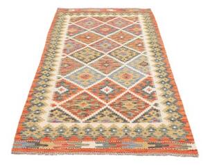 Tappeto Kilim Geometrico Arancione Avorio 102x199 Cm