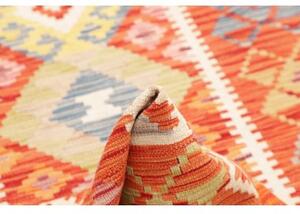 Tappeto Kilim Geometrico Arancione Multicolore 102x209 Cm