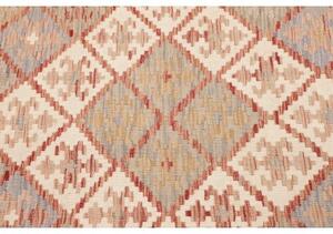 Tappeto Kilim Geometrico Beige Rosso Mattone 99x150 Cm