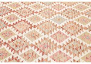 Tappeto Kilim Geometrico Beige Rosso Ruggine 153x196 Cm