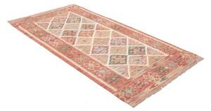 Tappeto Kilim Geometrico Rosso Ruggine Beige 101x196 Cm