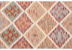 Tappeto Kilim Geometrico Rosso Ruggine Beige 101x196 Cm