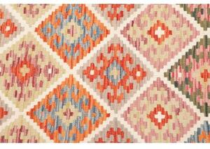Tappeto Kilim Geometrico Arancione Beige 102x198 Cm