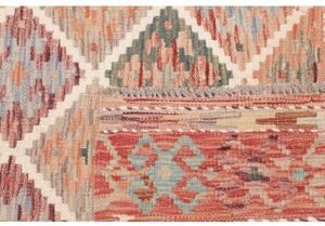 Tappeto Kilim Geometrico Rosso Ruggine Beige 101x196 Cm