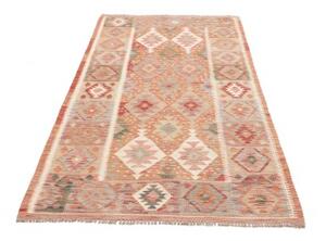 Tappeto Kilim Geometrico Arancione Beige 111x198 Cm