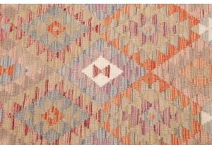 Tappeto Kilim Geometrico Arancione Beige 101x196 Cm