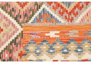 Tappeto Kilim Geometrico Arancione Beige 102x198 Cm