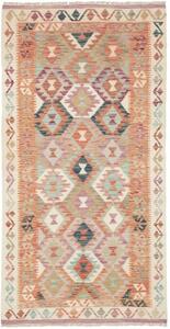Tappeto Kilim Geometrico Arancione Beige 99x192 Cm