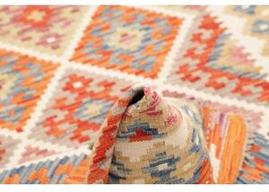 Tappeto Kilim Geometrico Arancione Beige 102x198 Cm