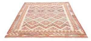 Tappeto Kilim Geometrico Rosso Mattone Avorio 159x194 Cm