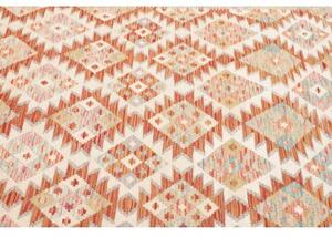 Tappeto Kilim Geometrico Rosso Beige 155x200 Cm