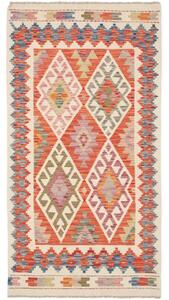 Tappeto Kilim Geometrico Rosso Ruggine Avorio 100x192 Cm