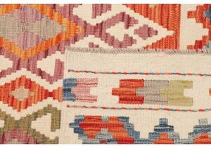 Tappeto Kilim Geometrico Rosso Ruggine Avorio 100x192 Cm