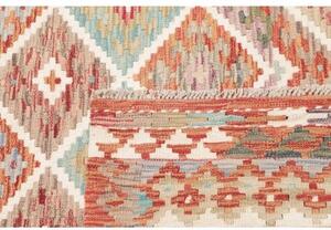 Tappeto Kilim Geometrico Rosso Mattone Avorio 159x194 Cm