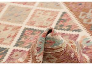 Tappeto Kilim Geometrico Terracotta Beige 102x193 Cm