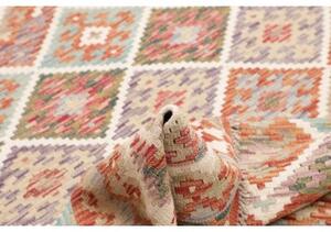 Tappeto Kilim Geometrico Rosso Mattone Avorio 159x194 Cm