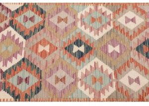 Tappeto Kilim Geometrico Arancione Beige 99x192 Cm