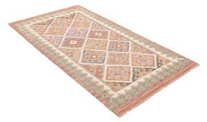 Tappeto Kilim Geometrico Ruggine Beige 102x188 Cm