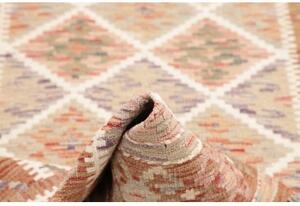 Tappeto Kilim Geometrico Marrone Chiaro Beige 100x202 Cm