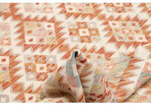 Tappeto Kilim Geometrico Rosso Beige 155x200 Cm