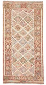 Tappeto Kilim Geometrico Marrone Chiaro Beige 100x202 Cm