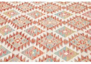 Tappeto Kilim Geometrico Ruggine Beige 155x195 Cm