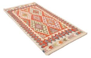 Tappeto Kilim Geometrico Rosso Ruggine Avorio 100x192 Cm
