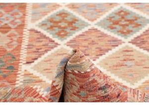 Tappeto Kilim Geometrico Rosso Ruggine Beige 101x196 Cm