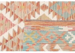 Tappeto Kilim Geometrico Beige Rosso Ruggine 153x196 Cm