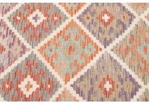 Tappeto Kilim Geometrico Ruggine Beige 102x188 Cm
