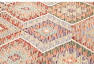 Tappeto Kilim Geometrico Avorio Mattone 161x188 Cm