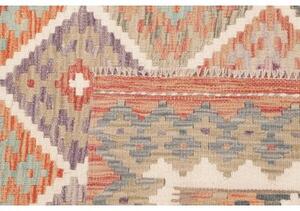 Tappeto Kilim Geometrico Ruggine Beige 102x188 Cm