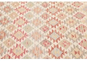 Tappeto Kilim Geometrico Beige Rosso Corallo 153x196 Cm