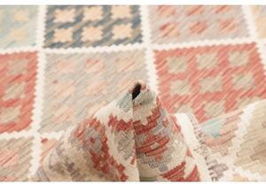 Tappeto Kilim Geometrico Avorio Rosso Mattone 152x190 Cm